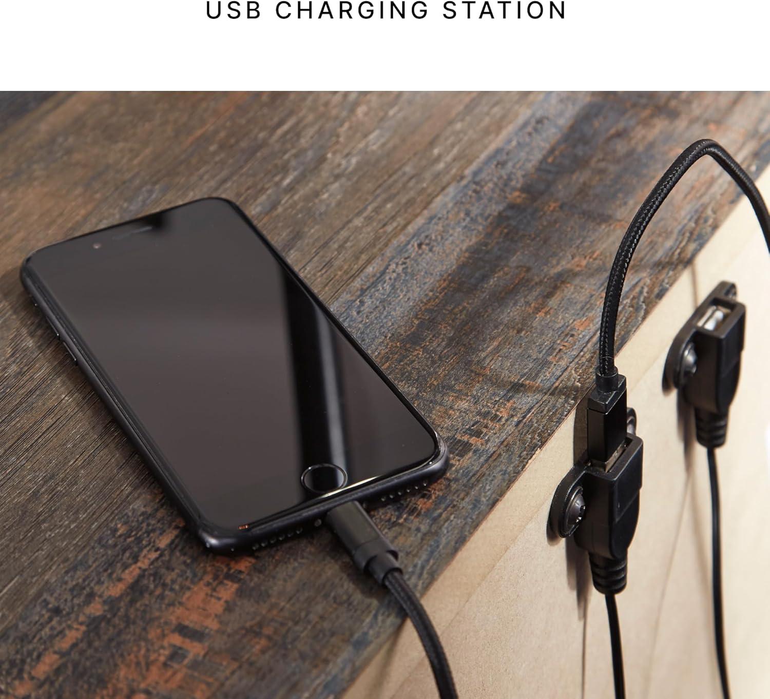 imageSignature Design by Ashley Head Up Only Foundation Traditional Adjustable Head Base with USB Ports and Remote Control King Dark Gray