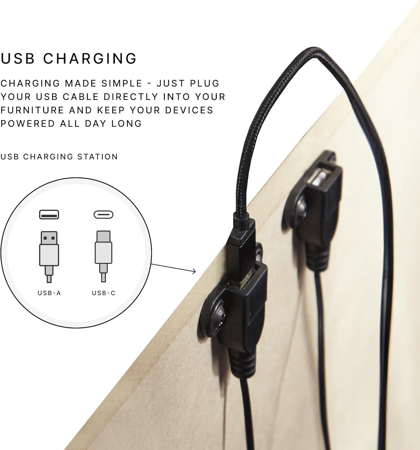 imageSignature Design by Ashley Head Up Only Foundation Traditional Adjustable Head Base with USB Ports and Remote Control King Dark Gray