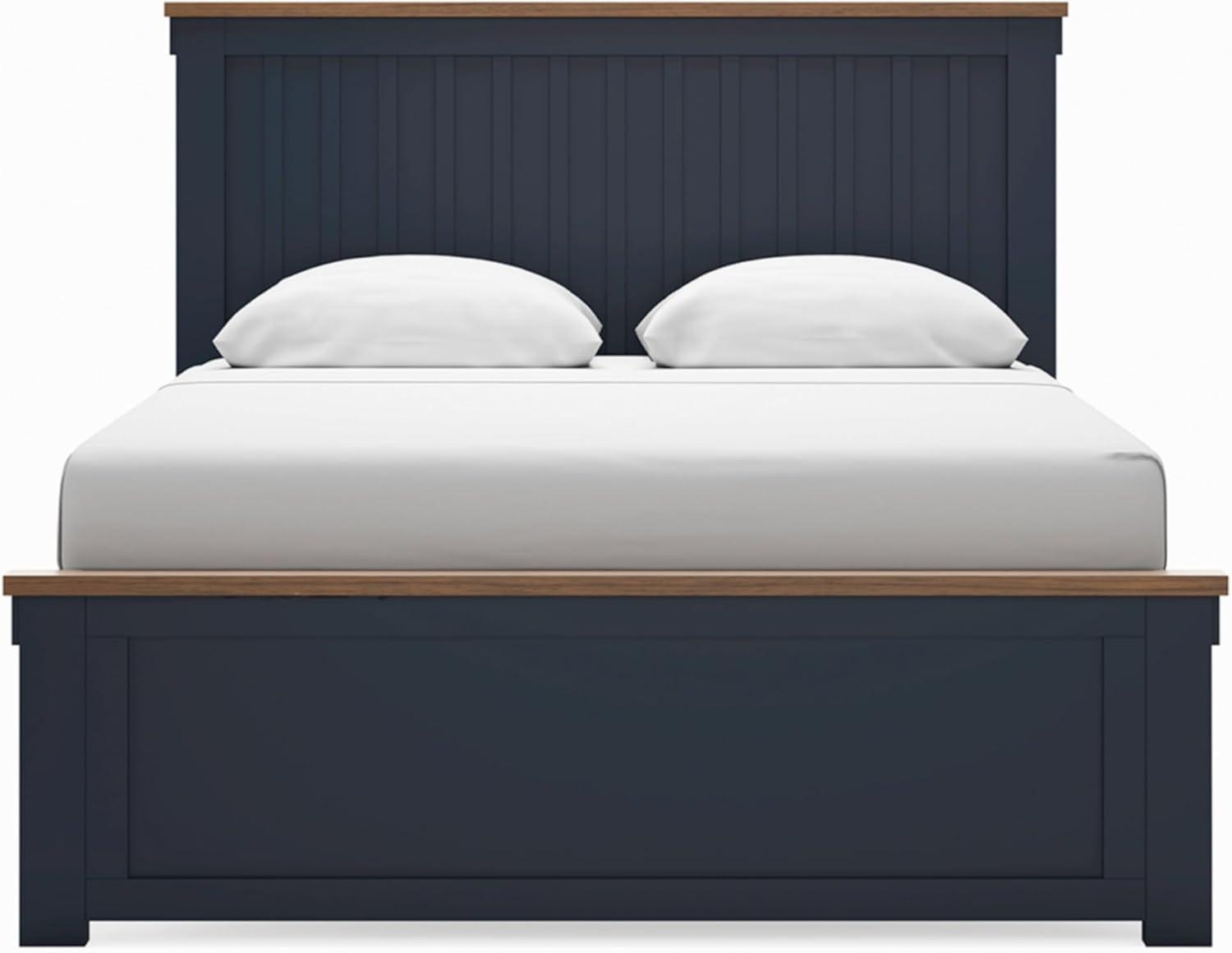 imageSignature Design by Ashley Landocken Classic Panel Headboard Full BlueQueen