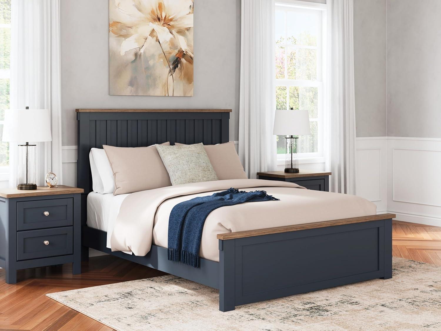imageSignature Design by Ashley Landocken Classic Panel Headboard Full BlueQueen