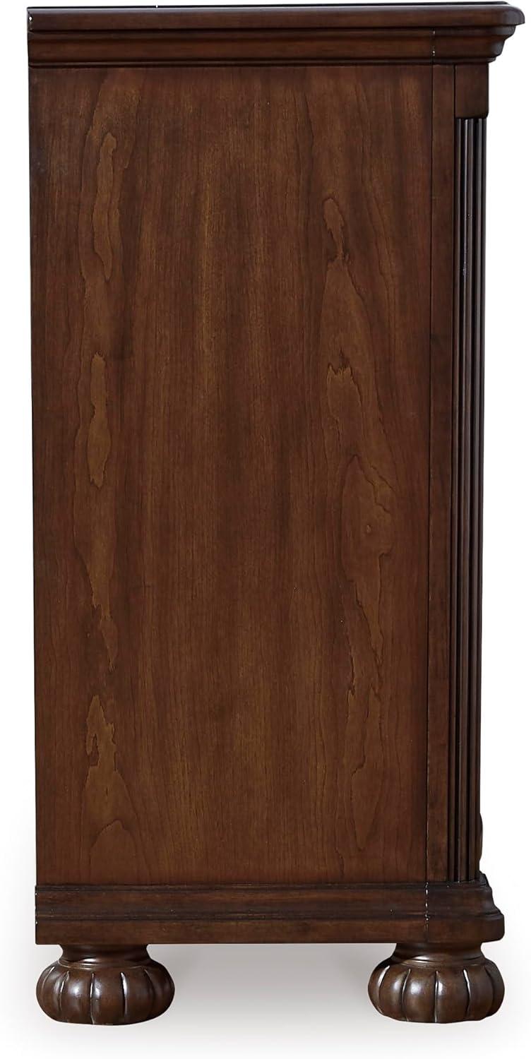 imageSignature Design by Ashley Lavinton Traditional 7 Drawer Dresser with Safety Stop and FeltLined Top Drawer for Bedroom Dark Brown