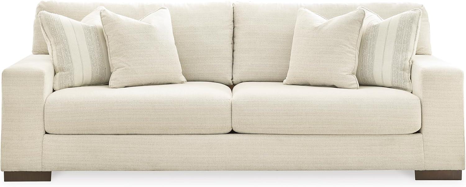 imageSignature Design by Ashley Maggie Contemporary Upholstered Sofa with Accent Pillows OffWhiteOffwhite
