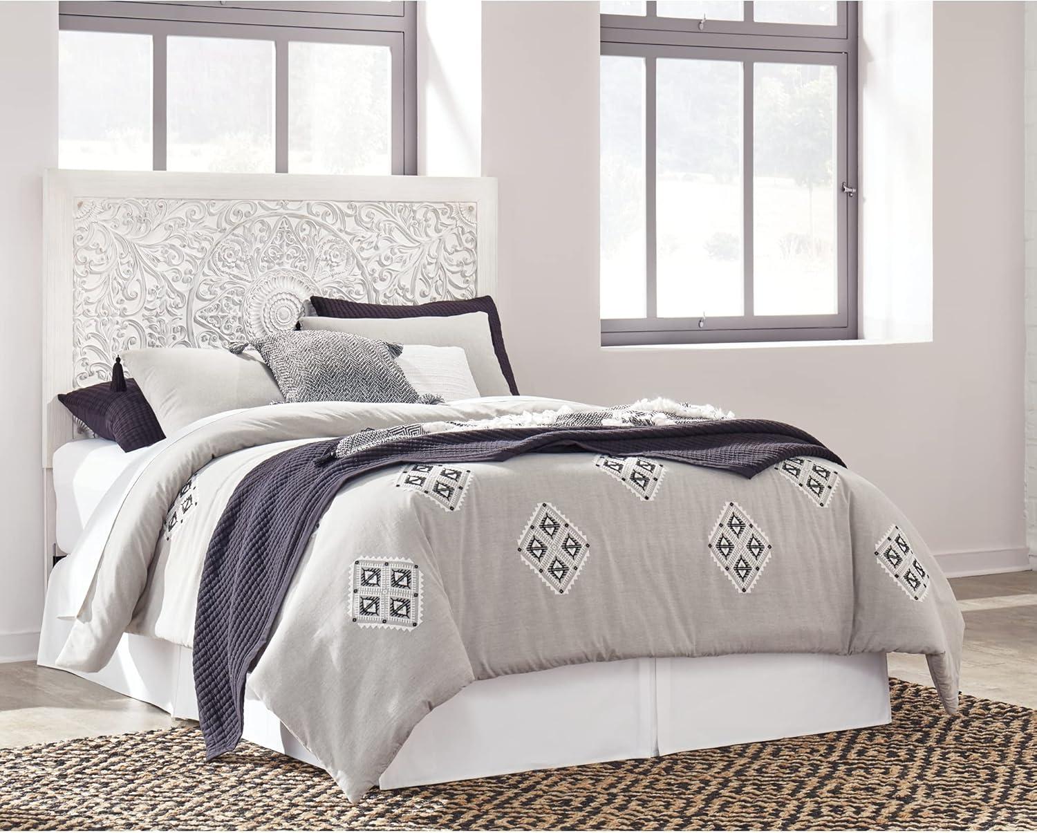 imageSignature Design by Ashley Paxberry Boho Chic Panel Adjustable Headboard ONLY Queen Whitewash