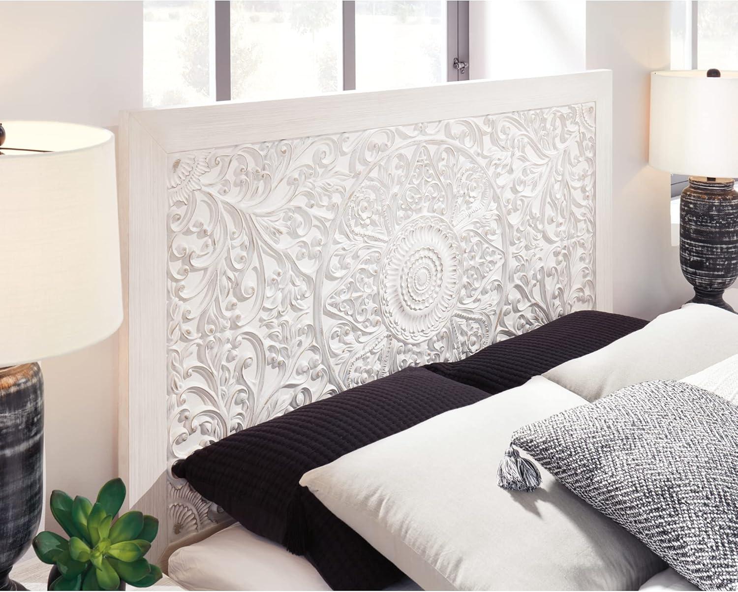 imageSignature Design by Ashley Paxberry Boho Chic Panel Adjustable Headboard ONLY Queen Whitewash