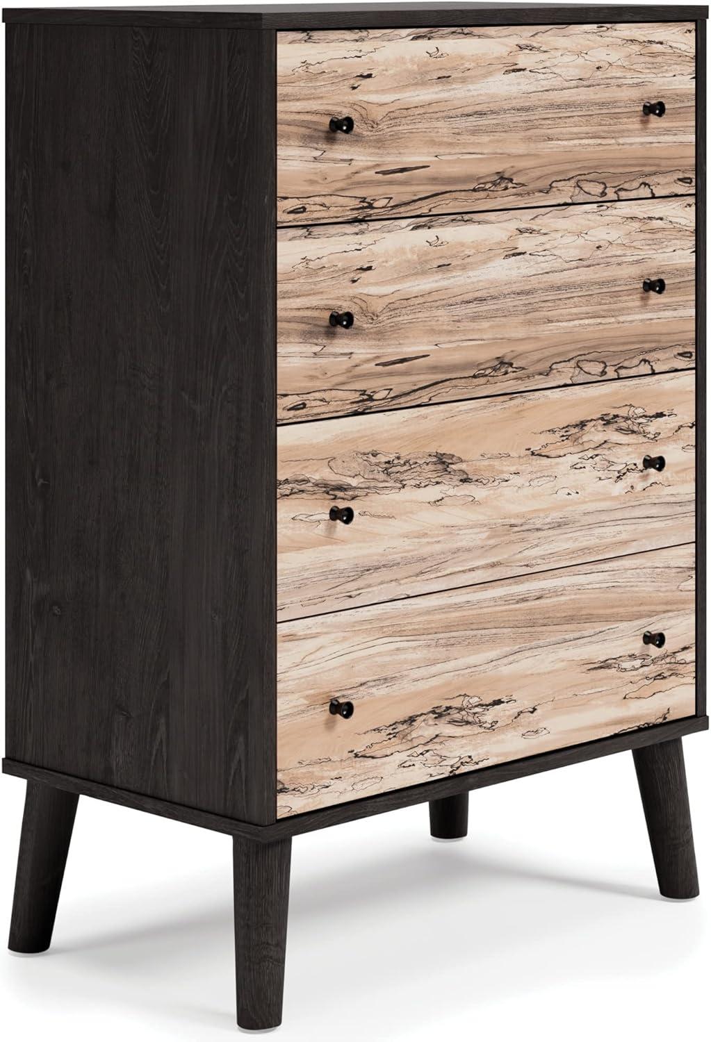 imageSignature Design by Ashley Piperton 5 Drawer Chest Black ampamp Light BrownNaturalBlack