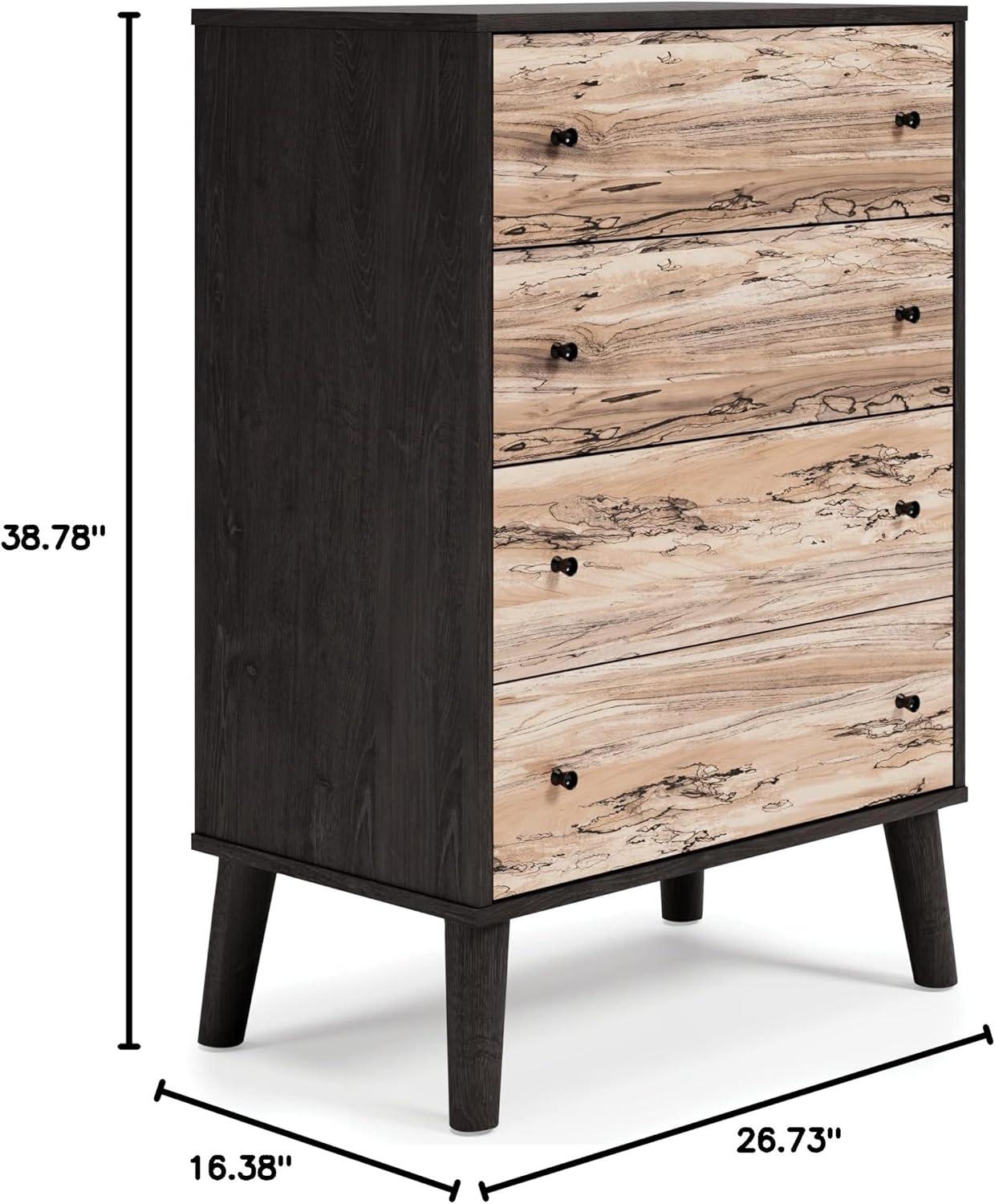 imageSignature Design by Ashley Piperton 5 Drawer Chest Black ampamp Light BrownNaturalBlack