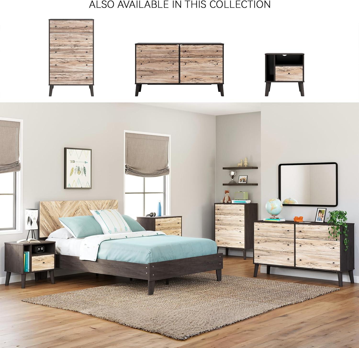 imageSignature Design by Ashley Piperton 5 Drawer Chest Black ampamp Light BrownNaturalBlack