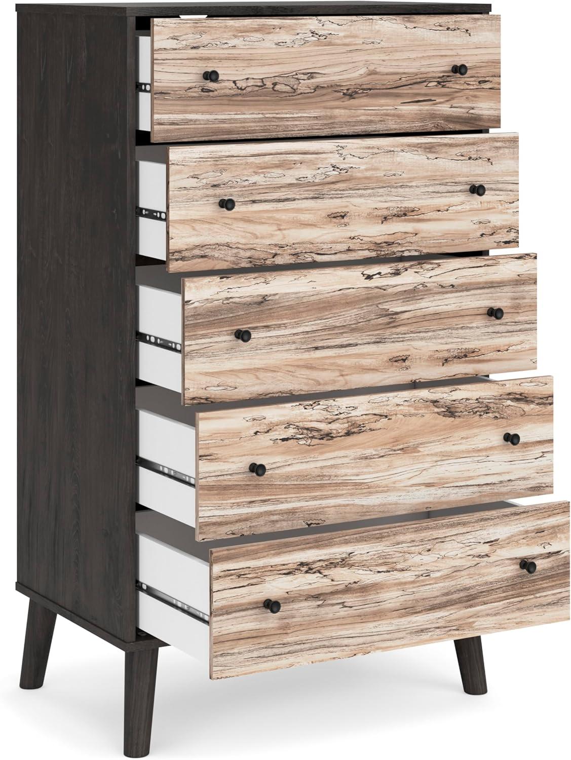 imageSignature Design by Ashley Piperton 5 Drawer Chest Black ampamp Light BrownNaturalBlack