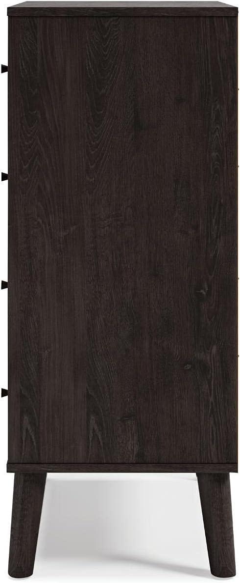 imageSignature Design by Ashley Piperton 5 Drawer Chest Black ampamp Light BrownNaturalBlack