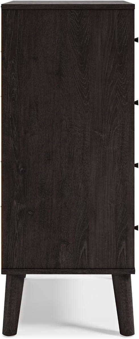 imageSignature Design by Ashley Piperton 5 Drawer Chest Black ampamp Light BrownNaturalBlack