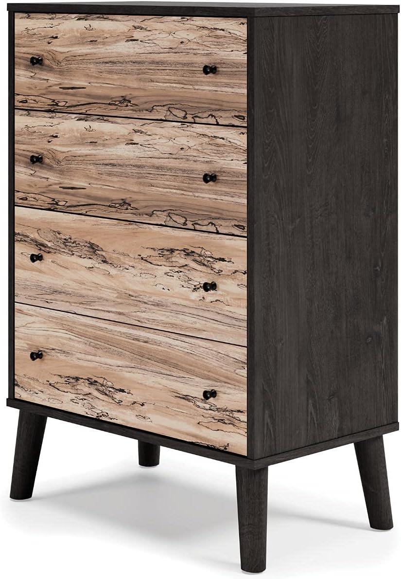 imageSignature Design by Ashley Piperton 5 Drawer Chest Black ampamp Light BrownNaturalBlack