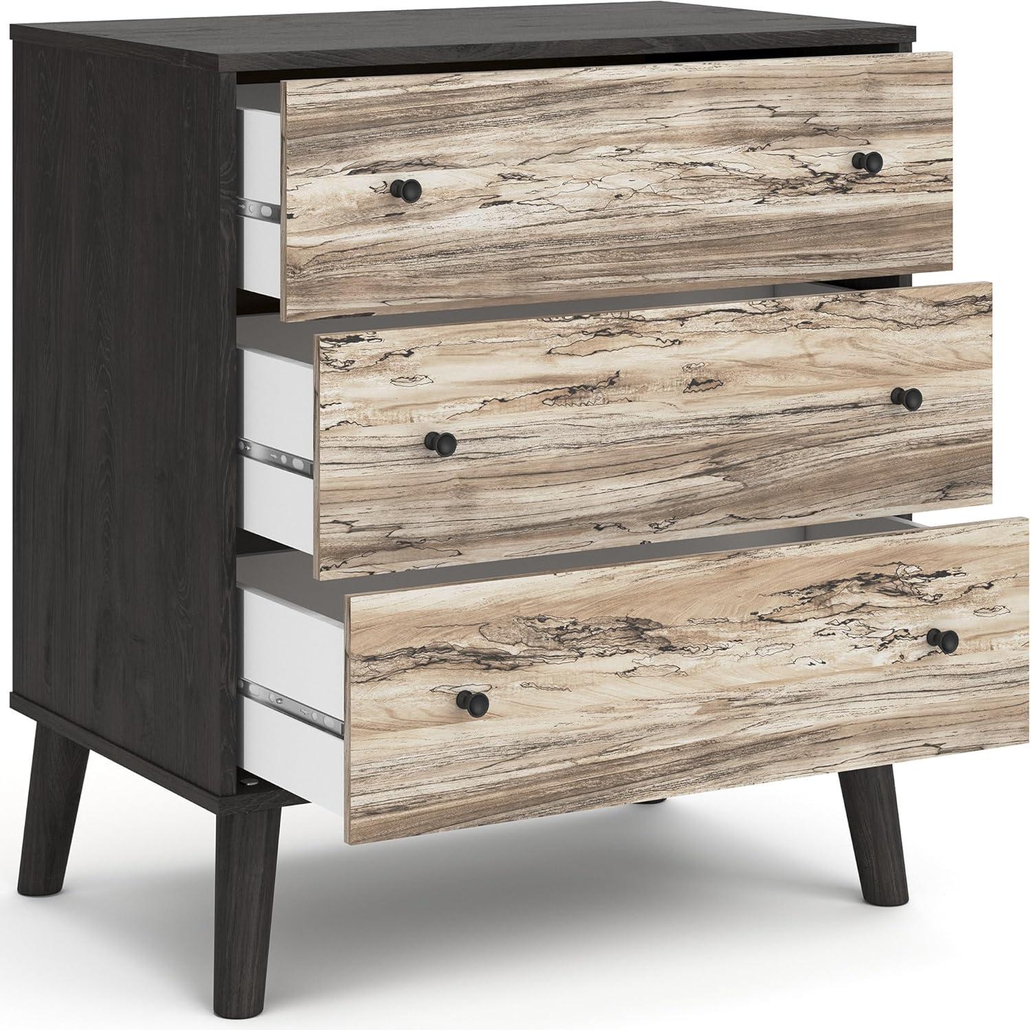 imageSignature Design by Ashley Piperton 5 Drawer Chest Black ampamp Light BrownNaturalBrown
