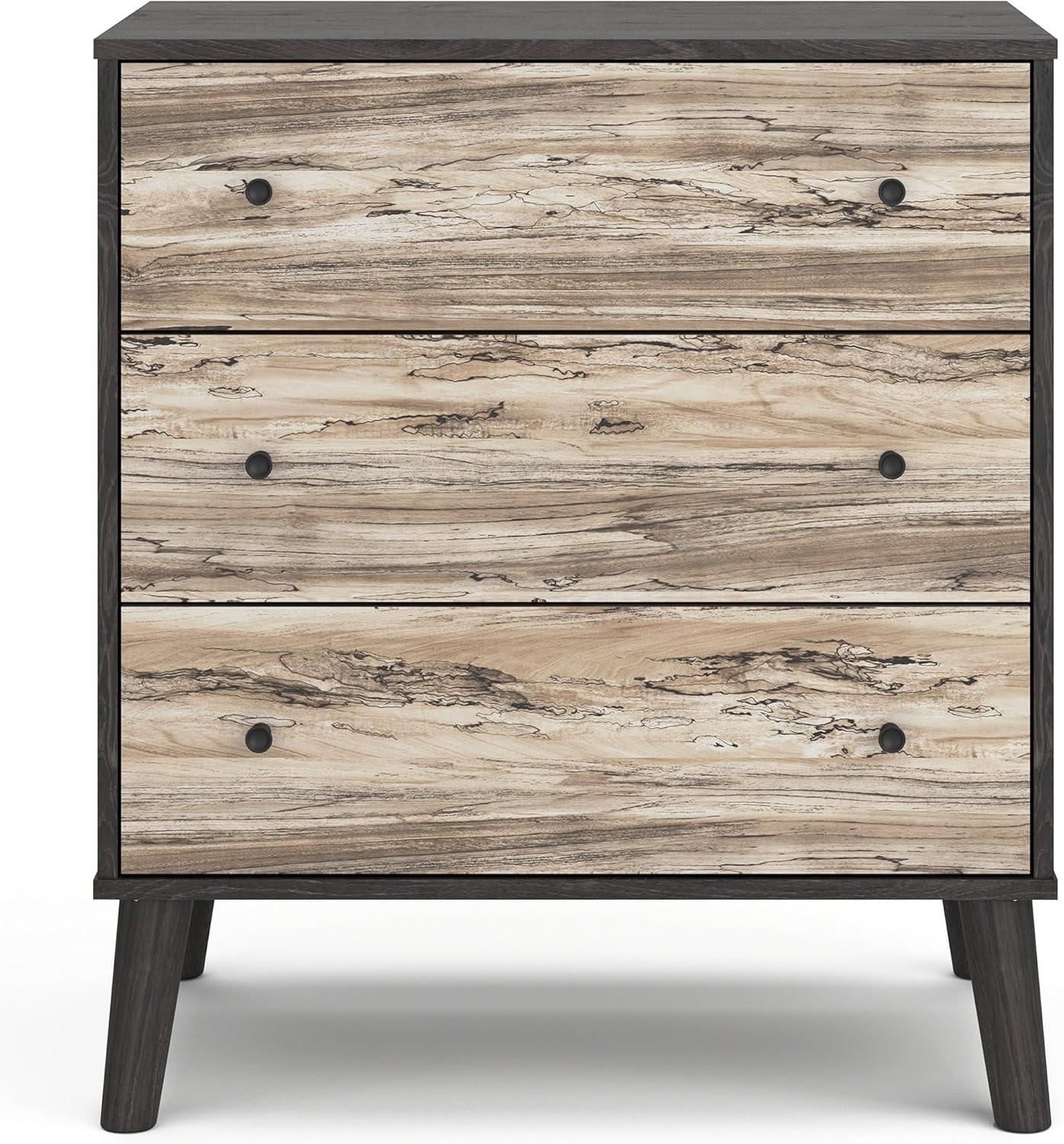 imageSignature Design by Ashley Piperton 5 Drawer Chest Black ampamp Light BrownNaturalBrown