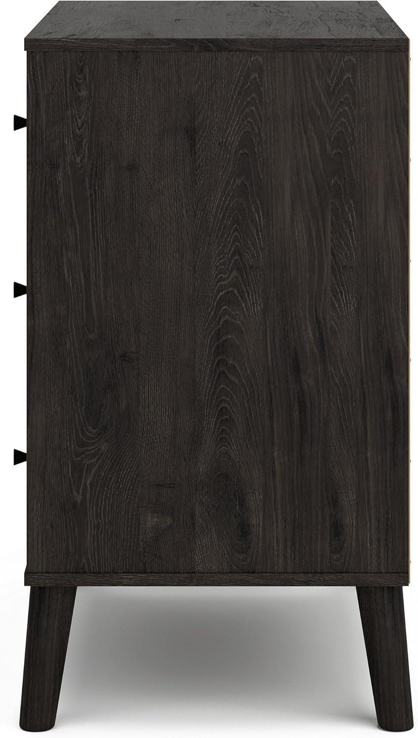 imageSignature Design by Ashley Piperton 5 Drawer Chest Black ampamp Light BrownNaturalBrown
