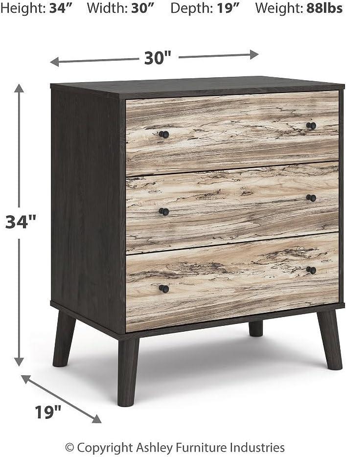 imageSignature Design by Ashley Piperton 5 Drawer Chest Black ampamp Light BrownNaturalBrown