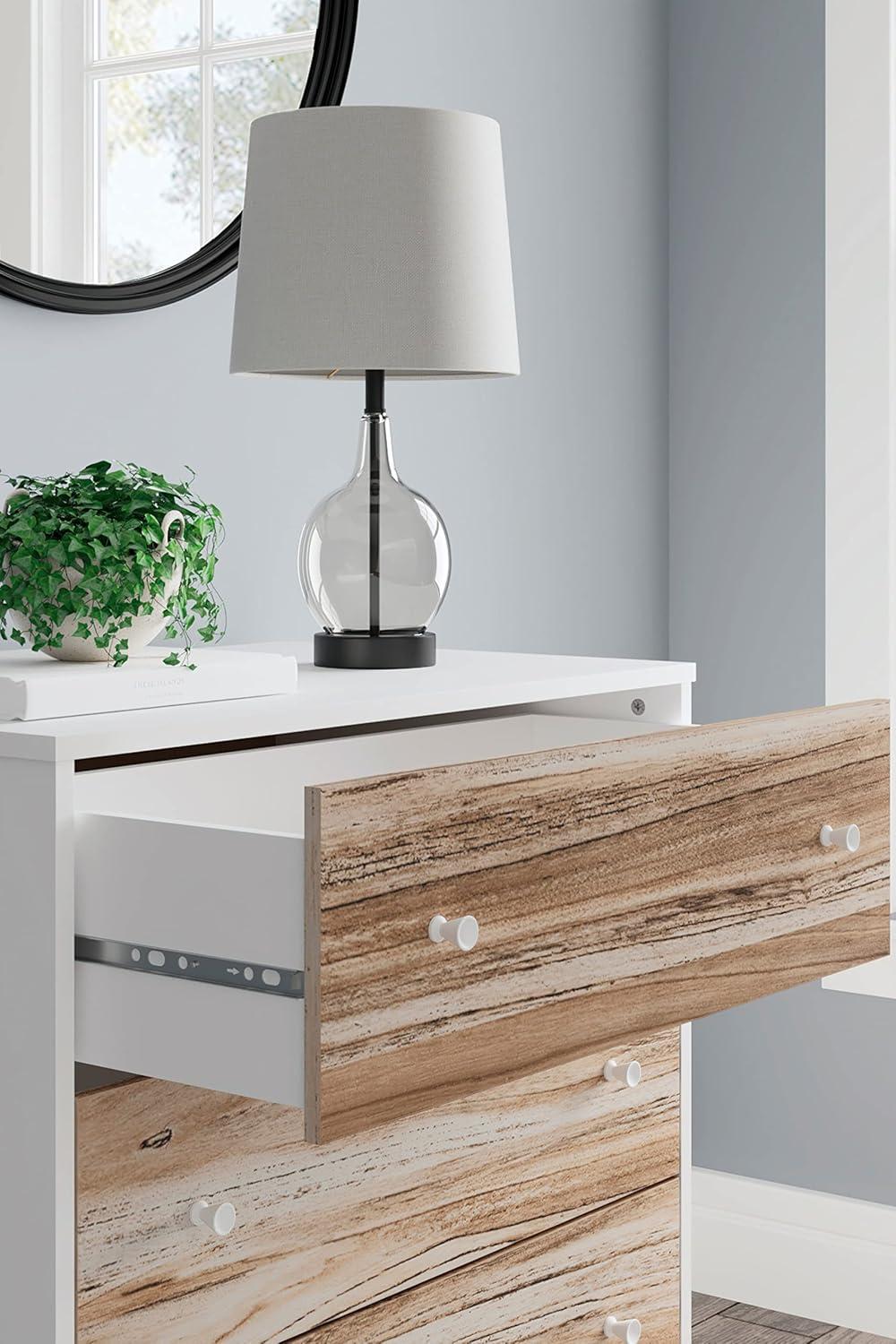 imageSignature Design by Ashley Piperton 5 Drawer Chest Black ampamp Light BrownWhiteNatural