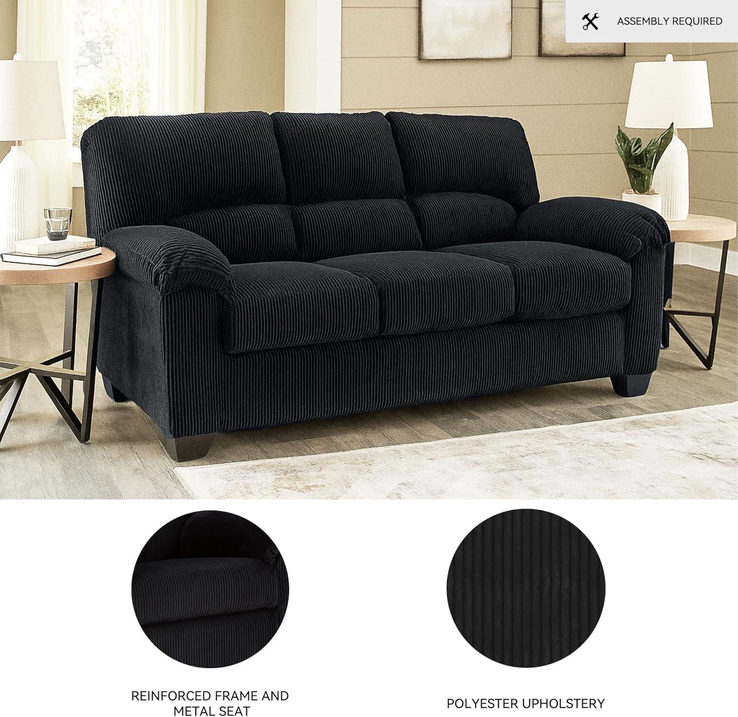 imageSignature Design by Ashley SimpleJoy Modern Sofa for Living Room BlackBlack