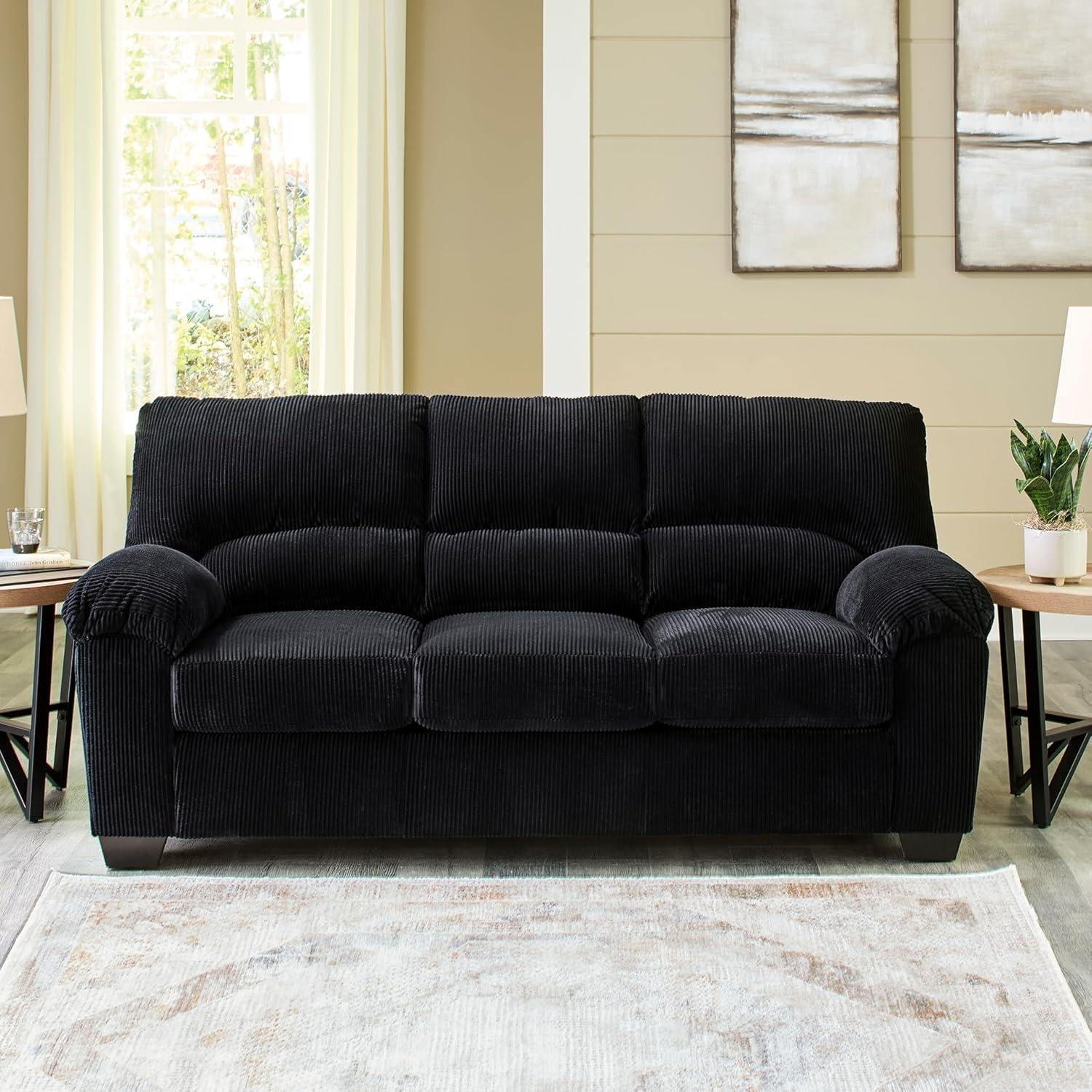 imageSignature Design by Ashley SimpleJoy Modern Sofa for Living Room BlackBlack