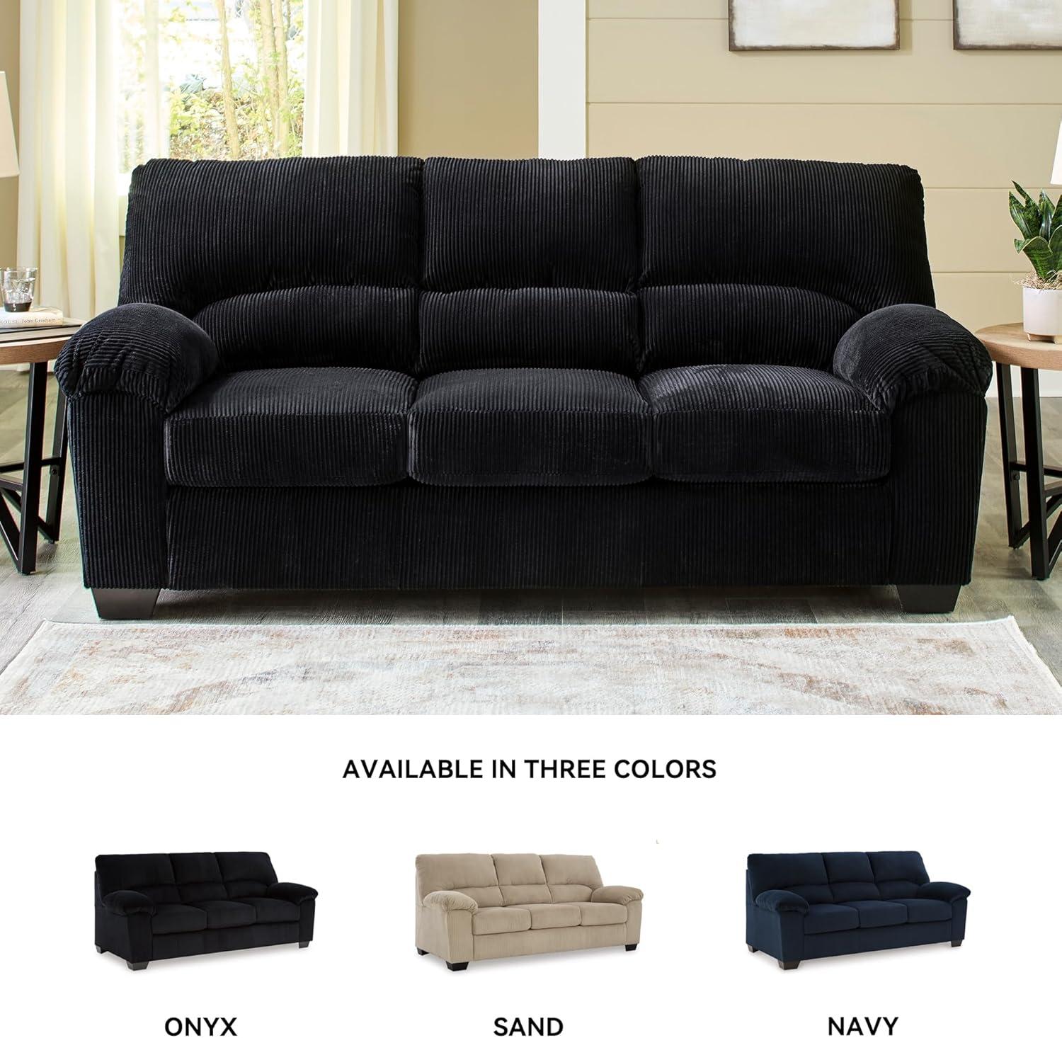 imageSignature Design by Ashley SimpleJoy Modern Sofa for Living Room BlackBlack