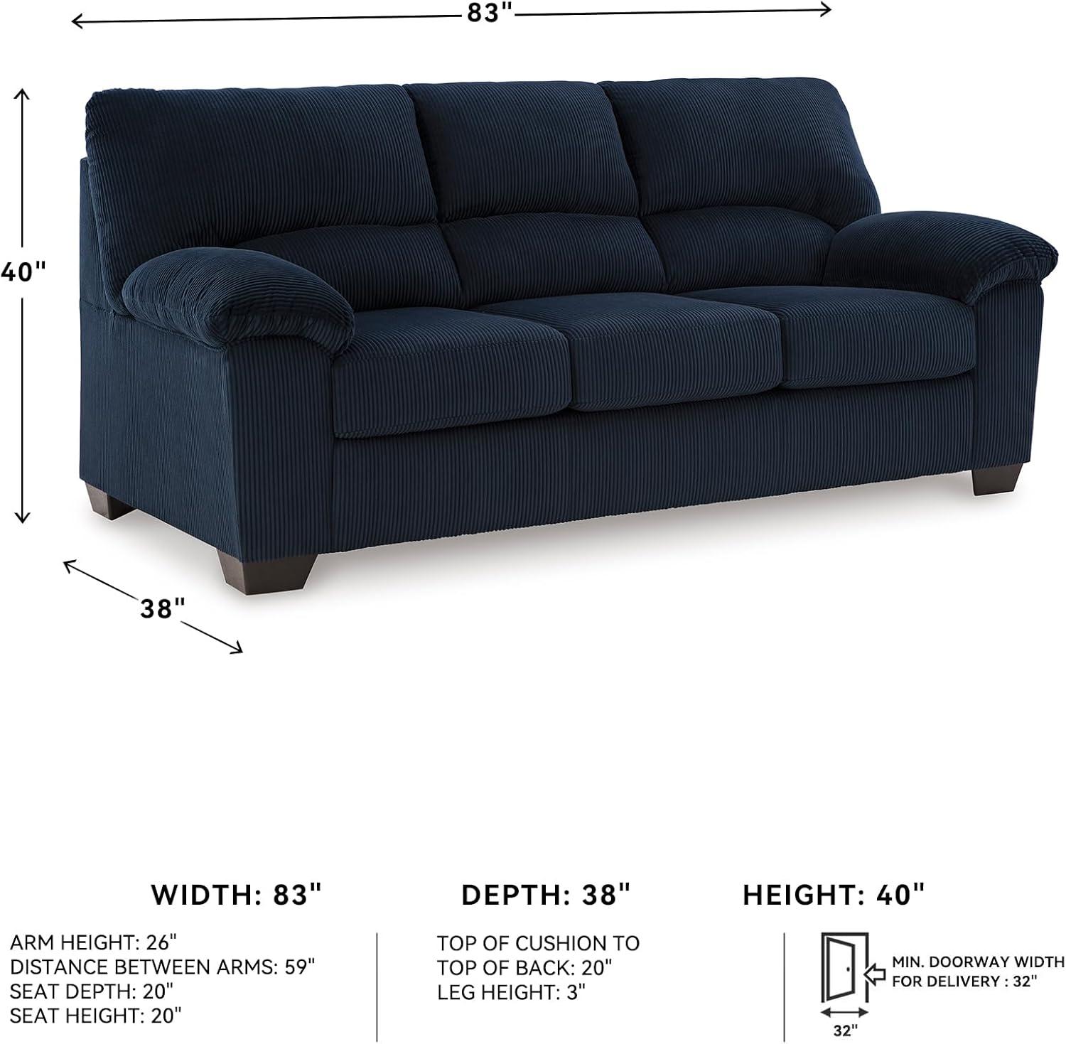 imageSignature Design by Ashley SimpleJoy Modern Sofa for Living Room BlackBlue