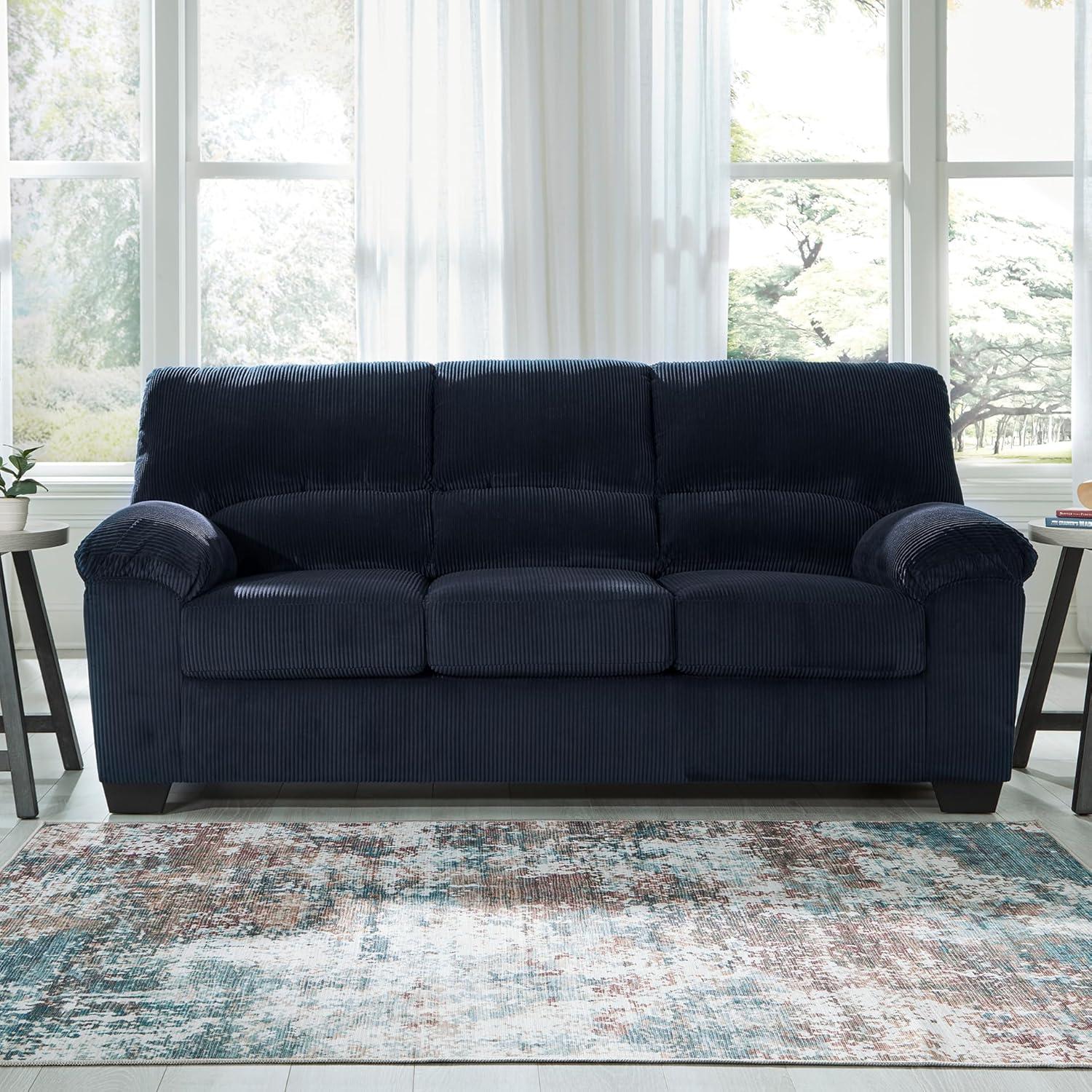 imageSignature Design by Ashley SimpleJoy Modern Sofa for Living Room BlackBlue