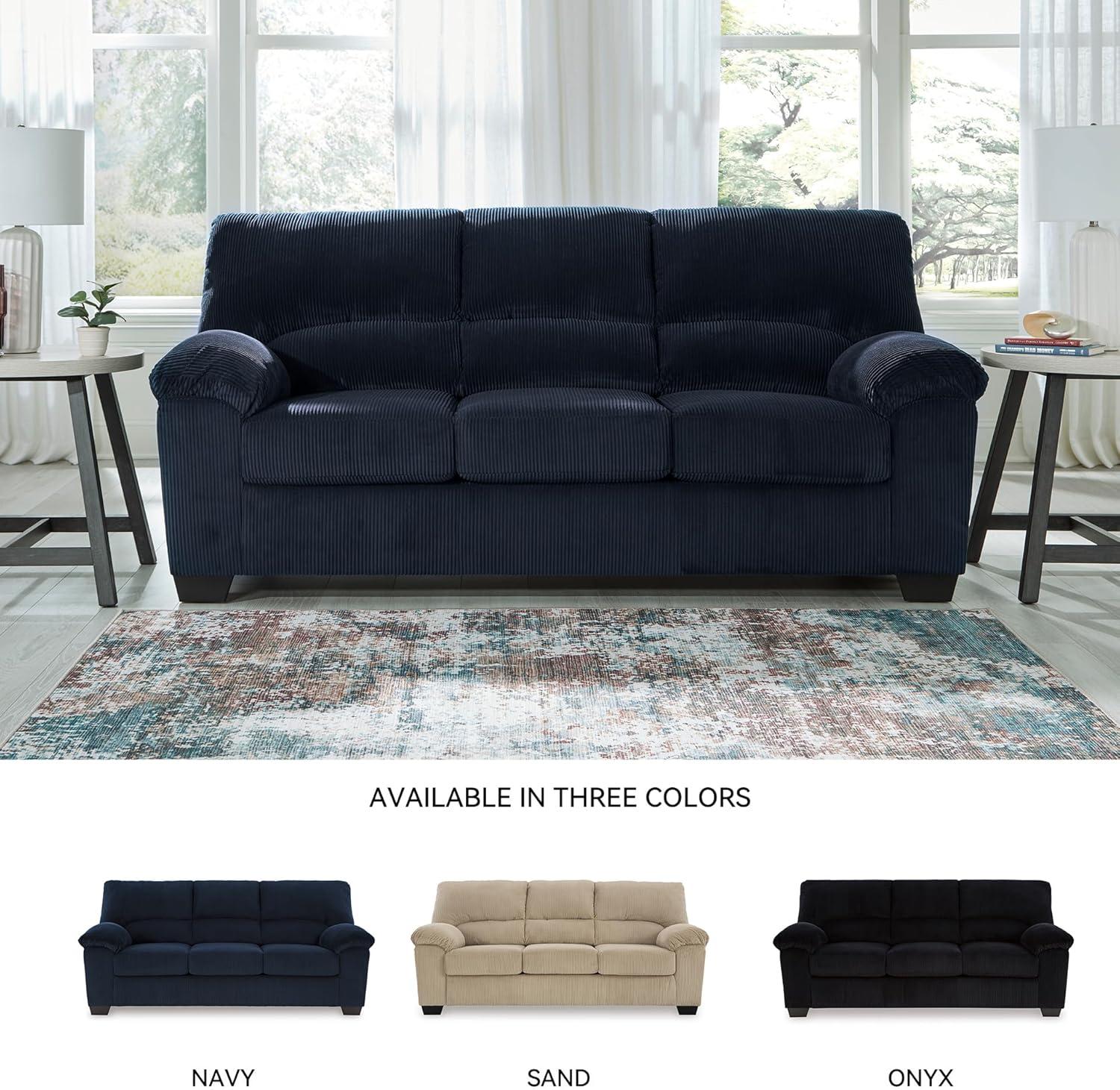 imageSignature Design by Ashley SimpleJoy Modern Sofa for Living Room BlackBlue