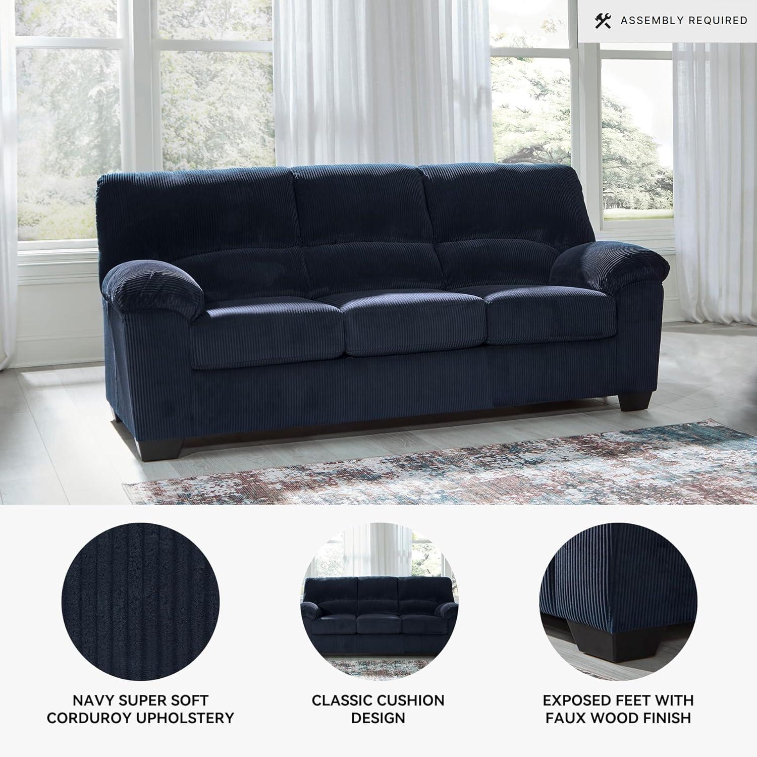 imageSignature Design by Ashley SimpleJoy Modern Sofa for Living Room BlackBlue