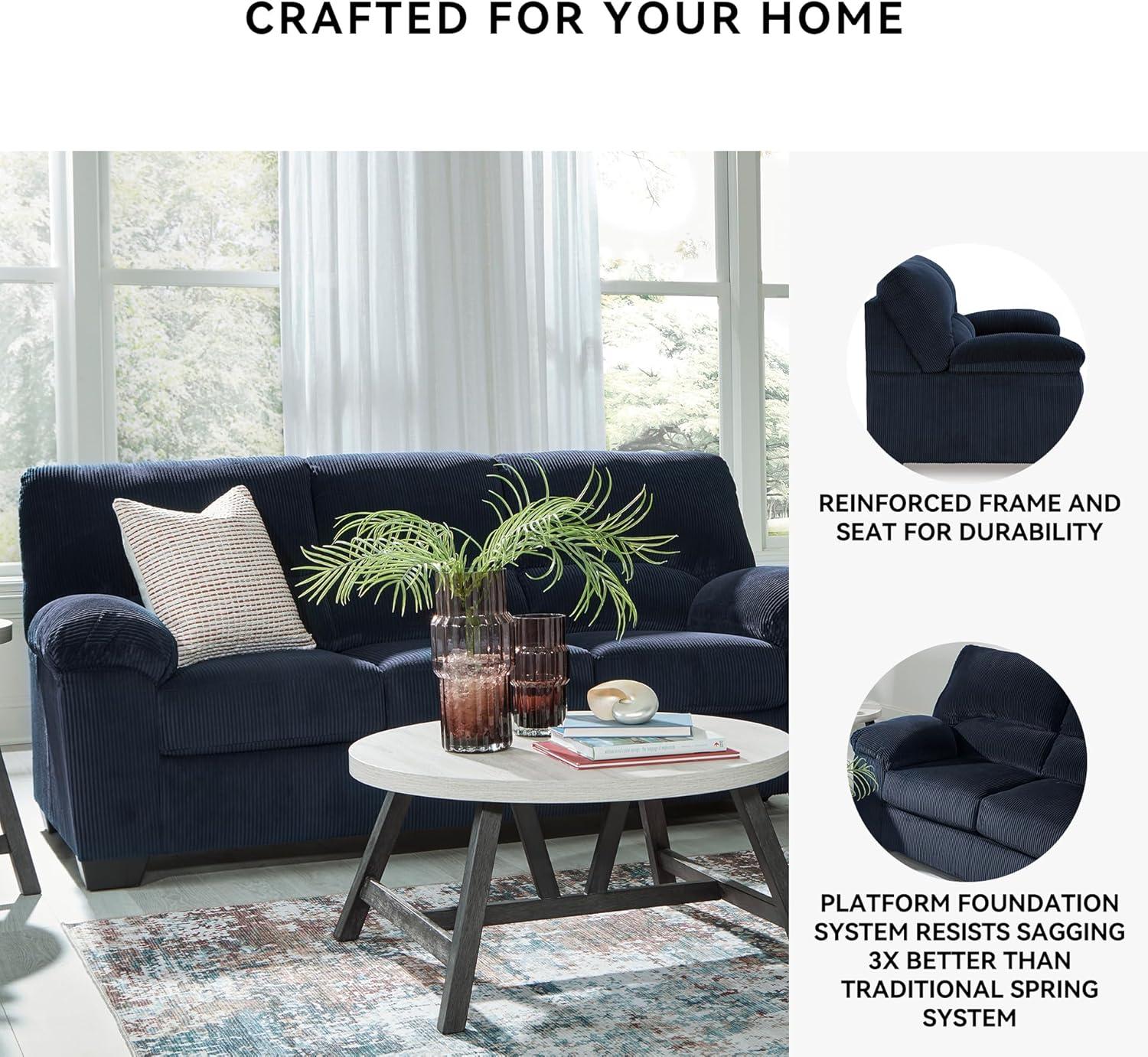 imageSignature Design by Ashley SimpleJoy Modern Sofa for Living Room BlackBlue