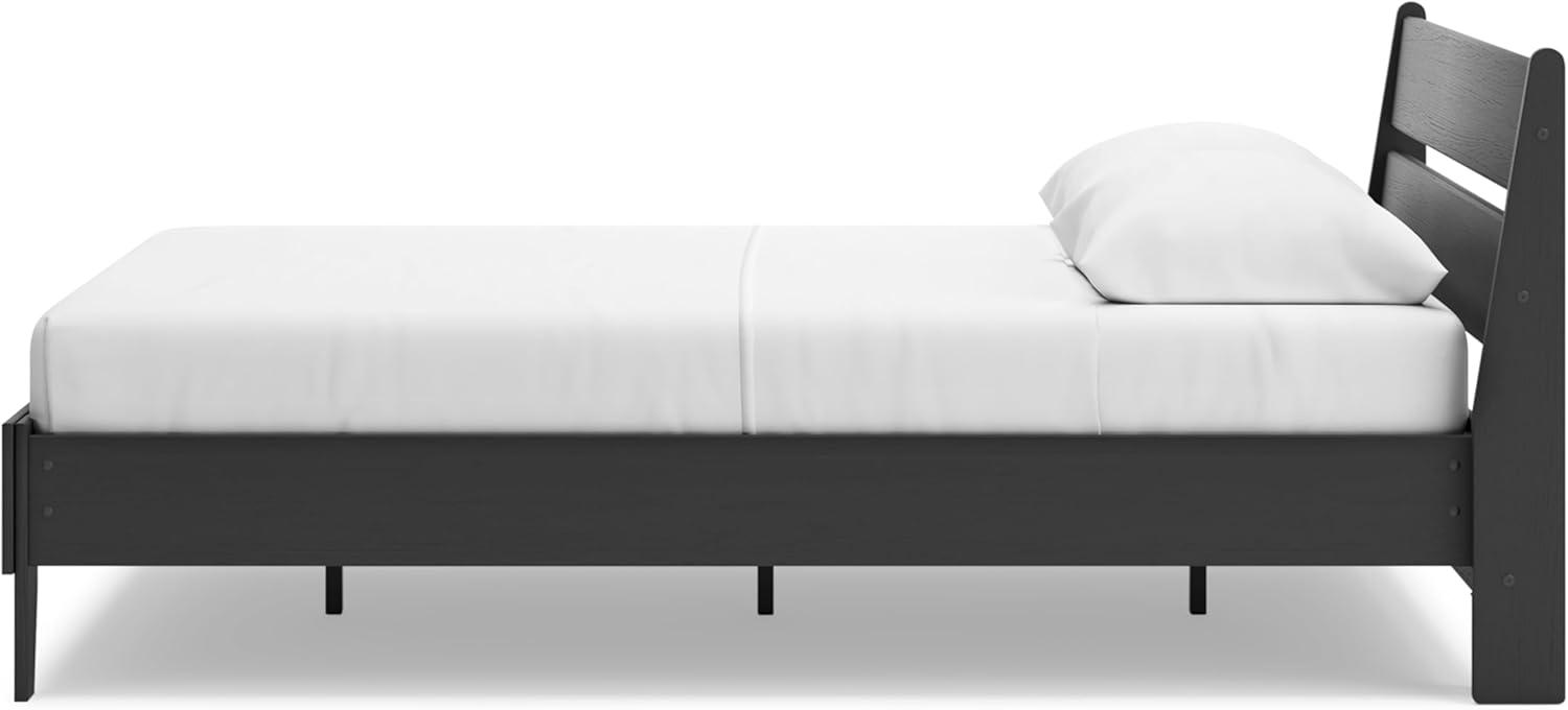 imageSignature Design by Ashley Socalle Casual Twin Platform Bed with Metal Slats No Box Spring Needed BlackBlack