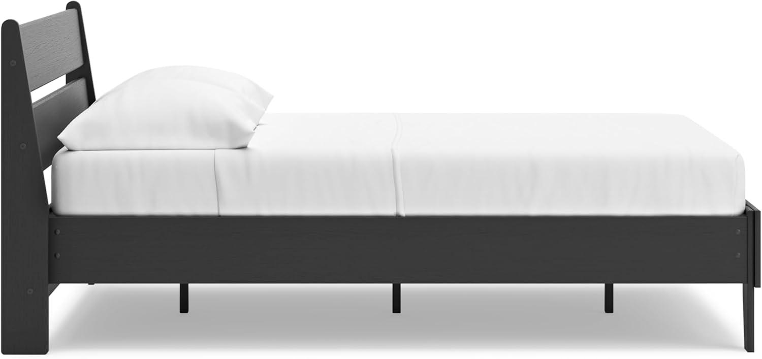 imageSignature Design by Ashley Socalle Casual Twin Platform Bed with Metal Slats No Box Spring Needed BlackBlack