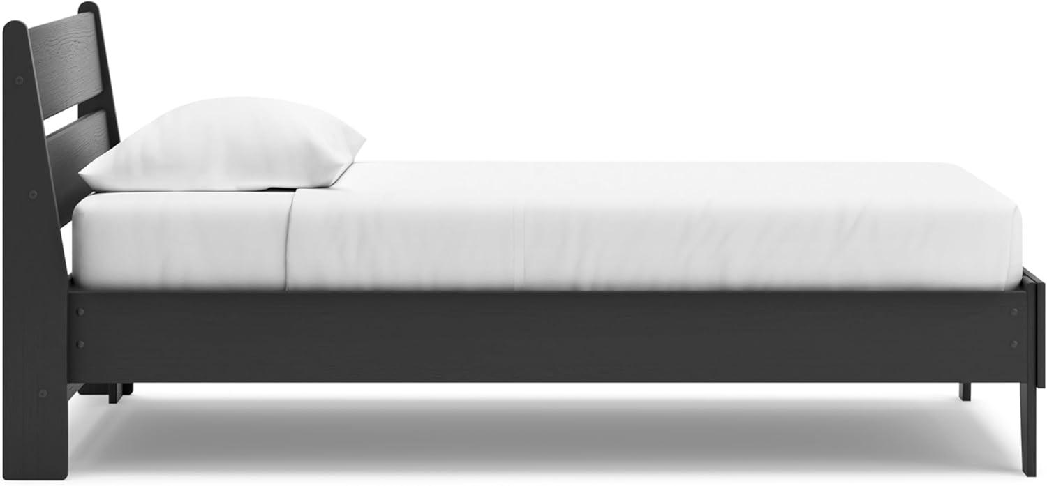 imageSignature Design by Ashley Socalle Casual Twin Platform Bed with Metal Slats No Box Spring Needed BlackBlack