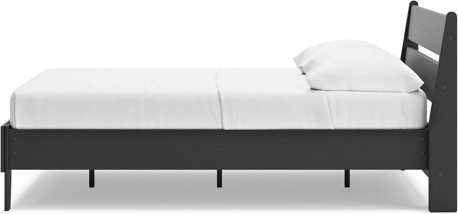 imageSignature Design by Ashley Socalle Casual Twin Platform Bed with Metal Slats No Box Spring Needed BlackBlack