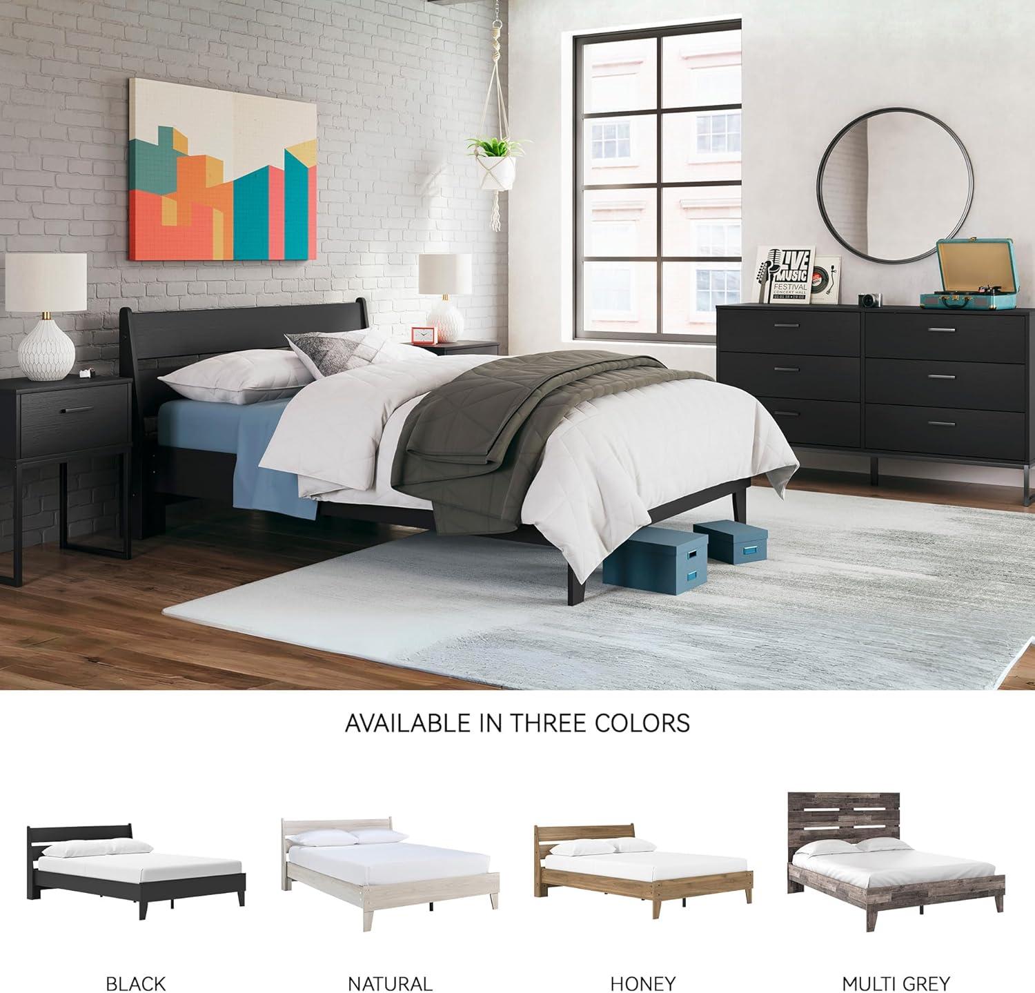 imageSignature Design by Ashley Socalle Casual Twin Platform Bed with Metal Slats No Box Spring Needed BlackBlack