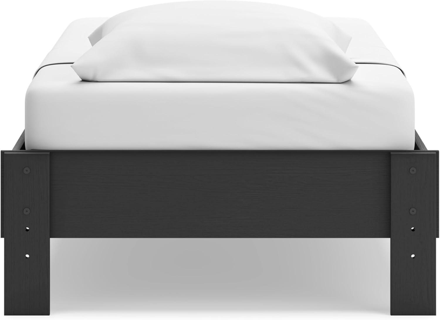 imageSignature Design by Ashley Socalle Casual Twin Platform Bed with Metal Slats No Box Spring Needed BlackBlack