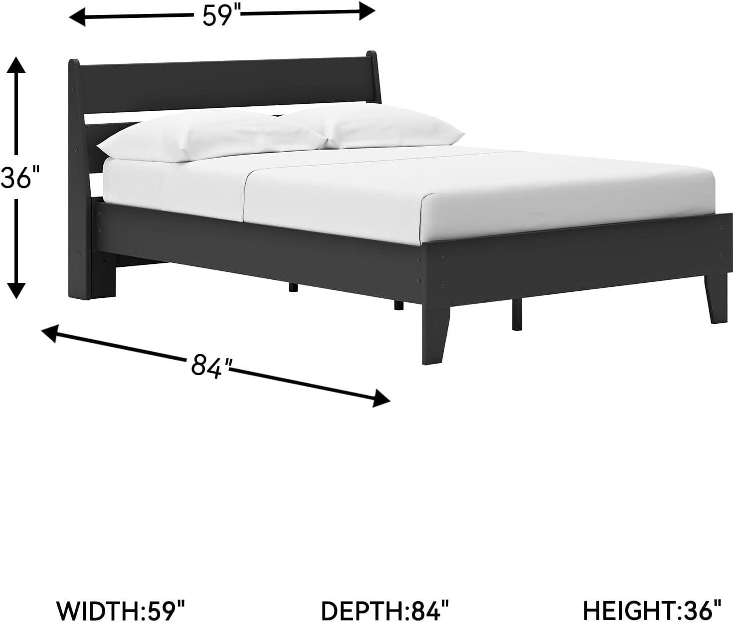 imageSignature Design by Ashley Socalle Casual Twin Platform Bed with Metal Slats No Box Spring Needed BlackBlack