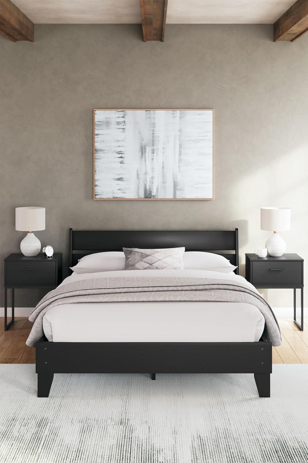 imageSignature Design by Ashley Socalle Casual Twin Platform Bed with Metal Slats No Box Spring Needed BlackBlack