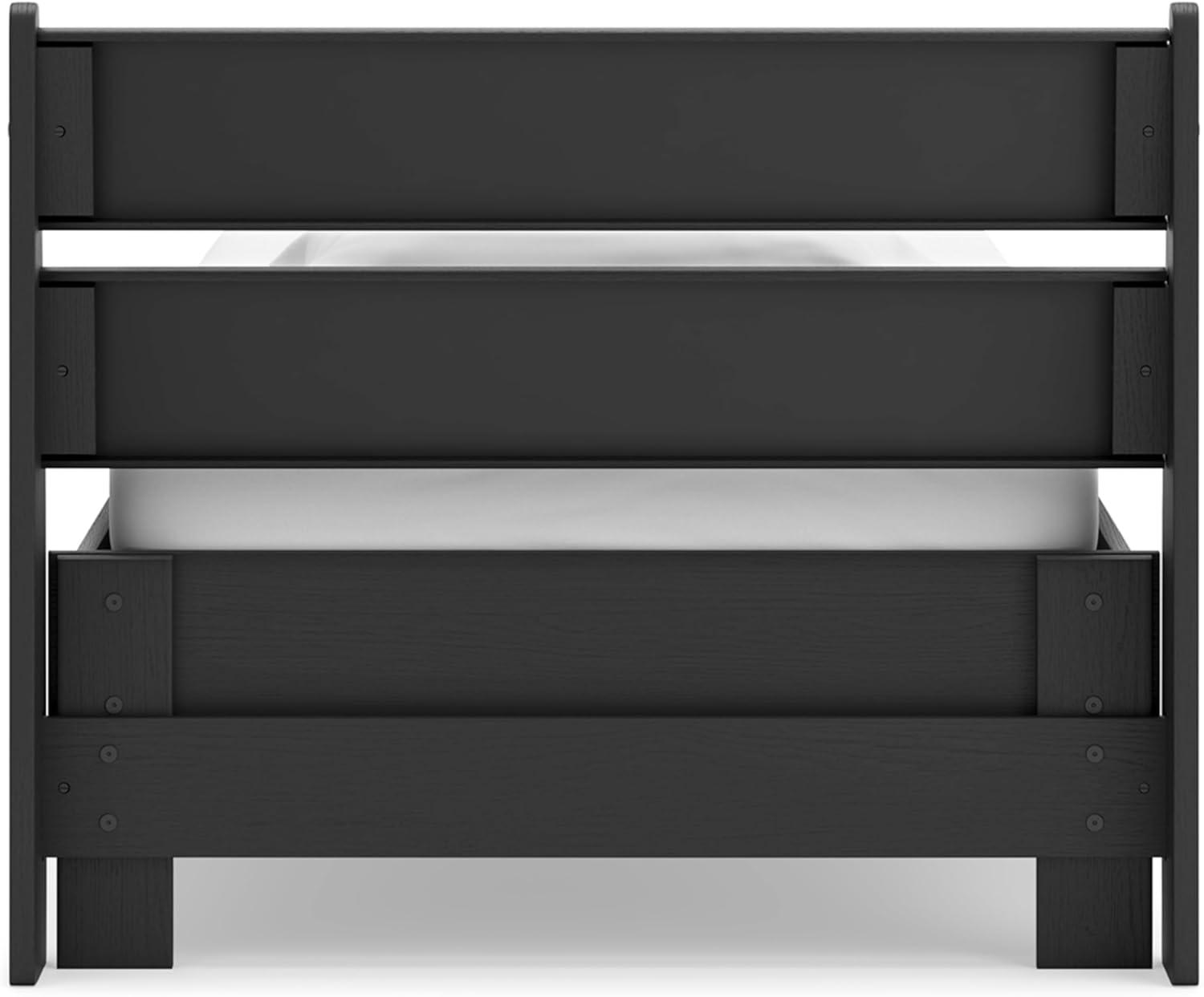 imageSignature Design by Ashley Socalle Casual Twin Platform Bed with Metal Slats No Box Spring Needed BlackBlack