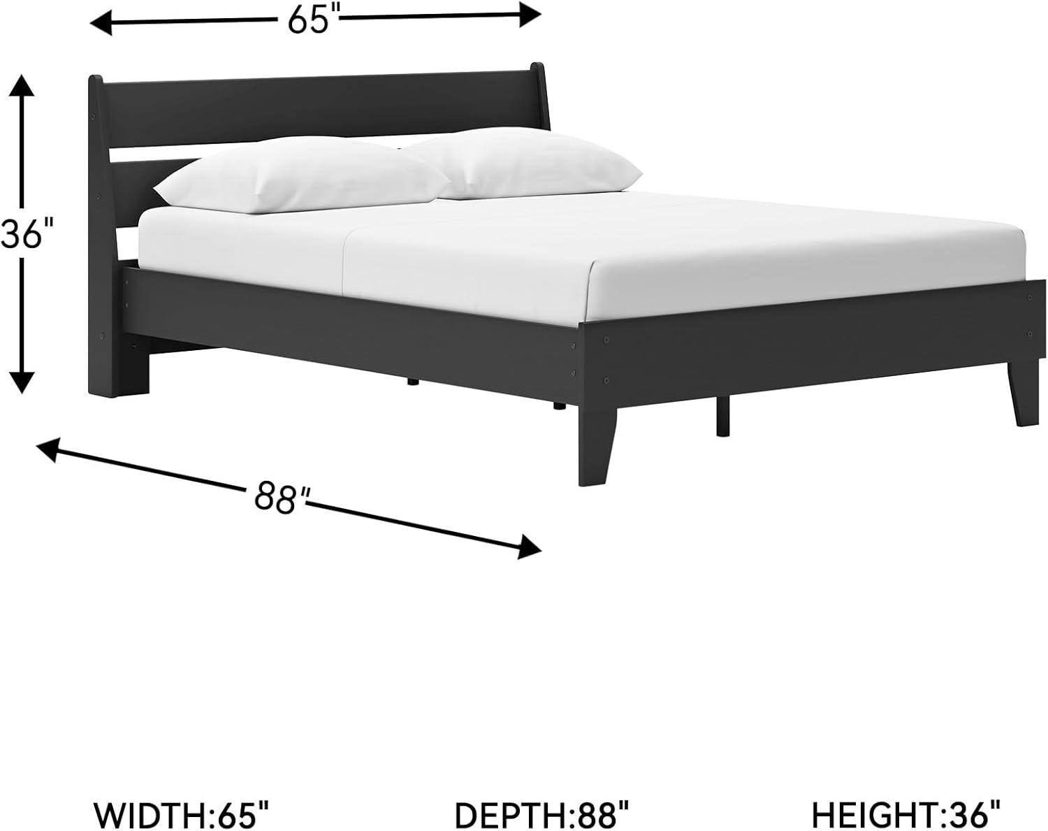 imageSignature Design by Ashley Socalle Casual Twin Platform Bed with Metal Slats No Box Spring Needed BlackBlack