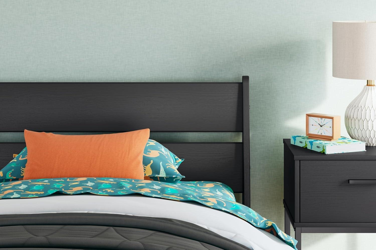 imageSignature Design by Ashley Socalle Casual Twin Platform Bed with Metal Slats No Box Spring Needed BlackBlack