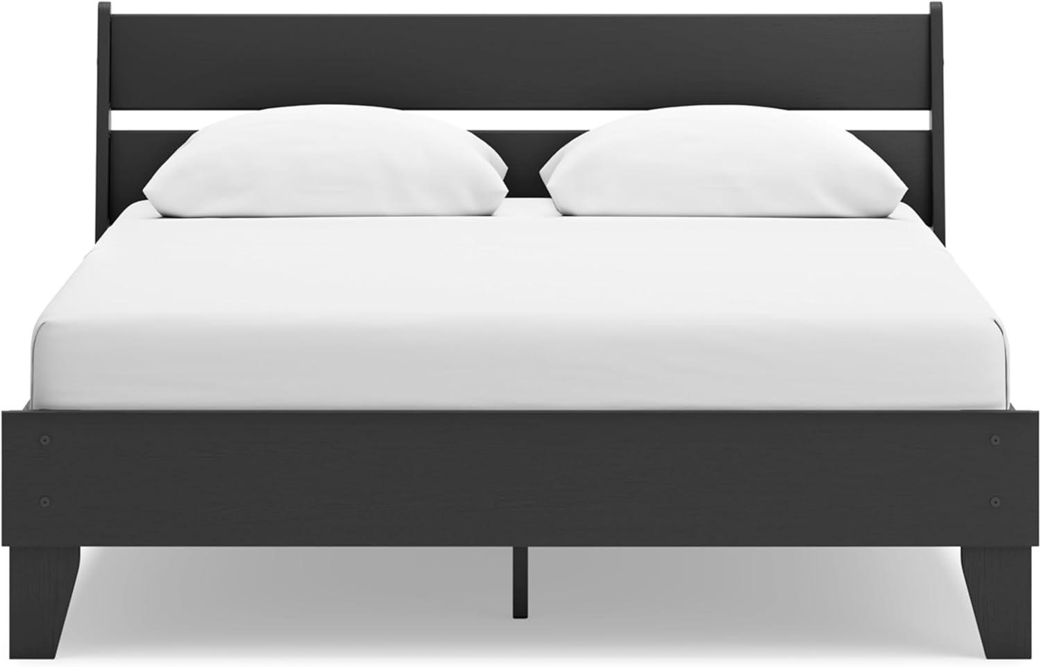 imageSignature Design by Ashley Socalle Casual Twin Platform Bed with Metal Slats No Box Spring Needed BlackBlack