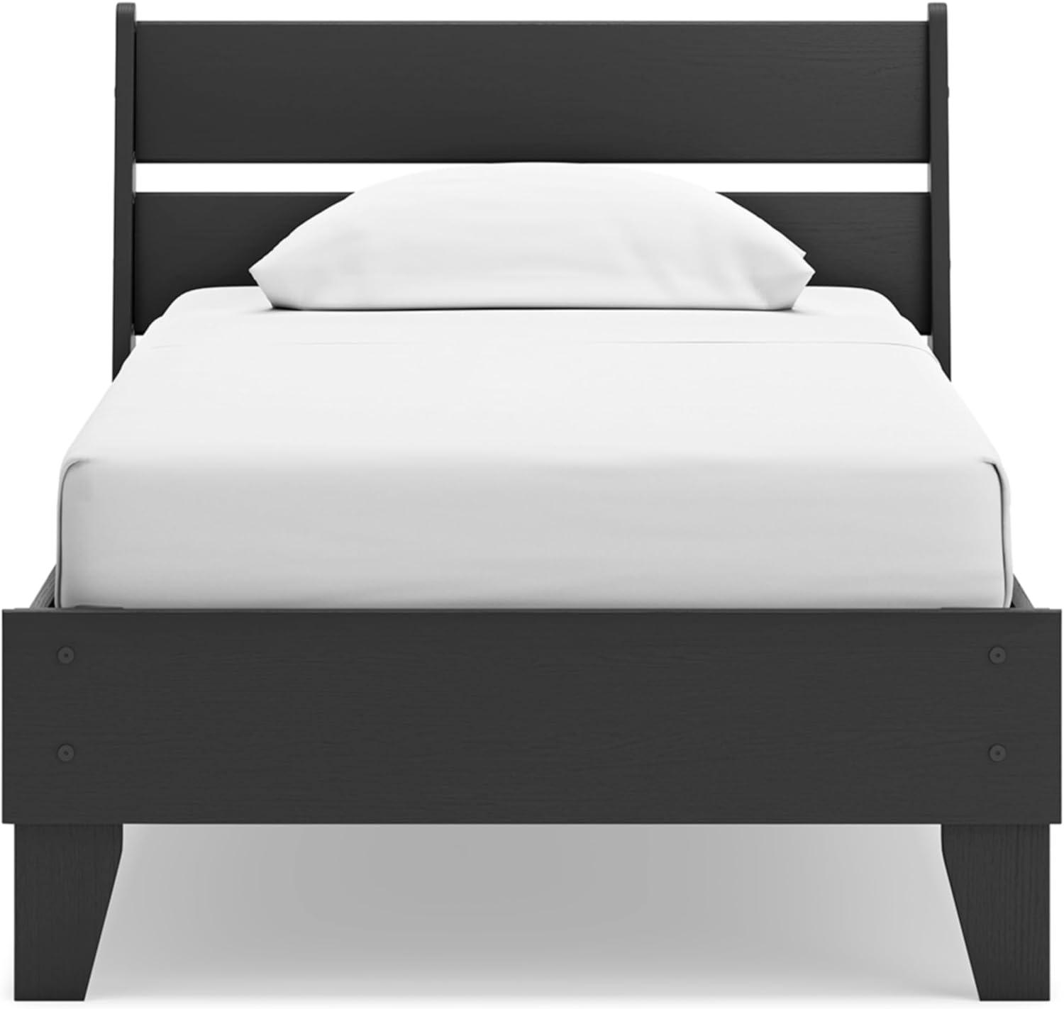 imageSignature Design by Ashley Socalle Casual Twin Platform Bed with Metal Slats No Box Spring Needed BlackBlack