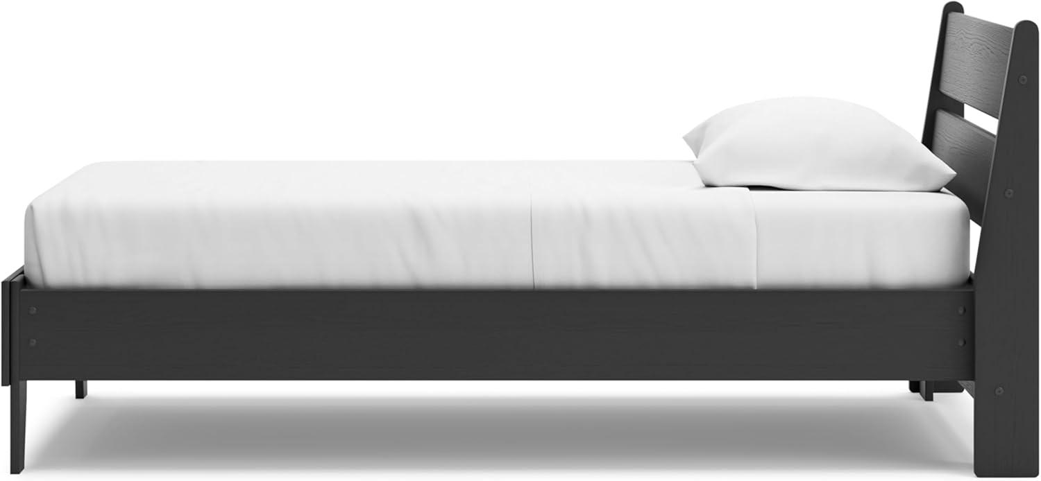 imageSignature Design by Ashley Socalle Casual Twin Platform Bed with Metal Slats No Box Spring Needed BlackBlack