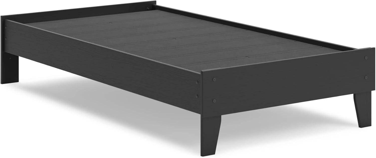imageSignature Design by Ashley Socalle Casual Twin Platform Bed with Metal Slats No Box Spring Needed BlackBlack