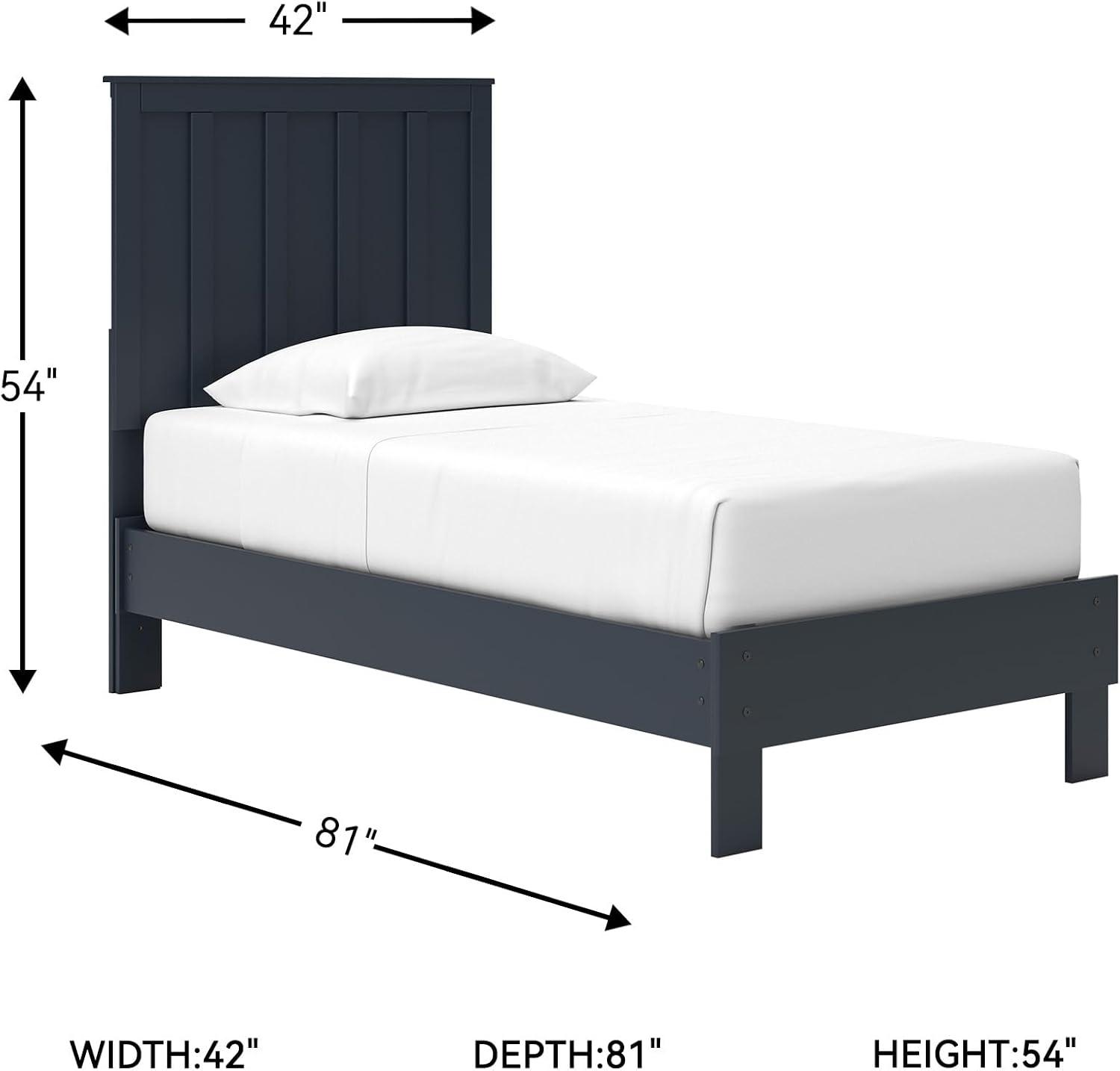 imageSignature Design by Ashley Socalle Casual Twin Platform Bed with Metal Slats No Box Spring Needed BlackBlue