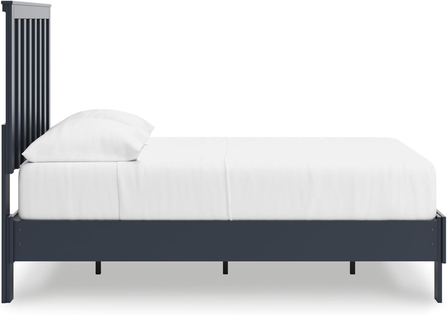 imageSignature Design by Ashley Socalle Casual Twin Platform Bed with Metal Slats No Box Spring Needed BlackBlue