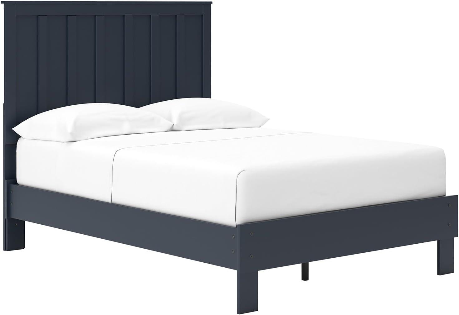 imageSignature Design by Ashley Socalle Casual Twin Platform Bed with Metal Slats No Box Spring Needed BlackBlue