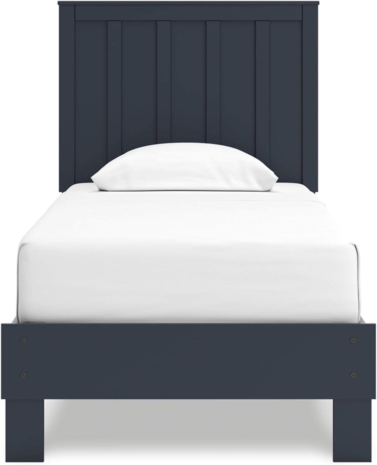 imageSignature Design by Ashley Socalle Casual Twin Platform Bed with Metal Slats No Box Spring Needed BlackBlue