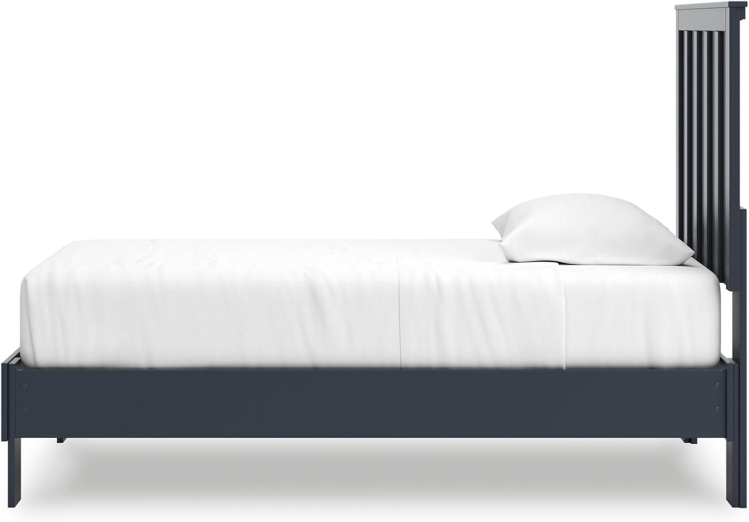 imageSignature Design by Ashley Socalle Casual Twin Platform Bed with Metal Slats No Box Spring Needed BlackBlue