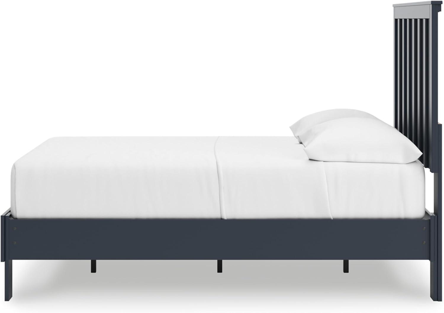imageSignature Design by Ashley Socalle Casual Twin Platform Bed with Metal Slats No Box Spring Needed BlackBlue