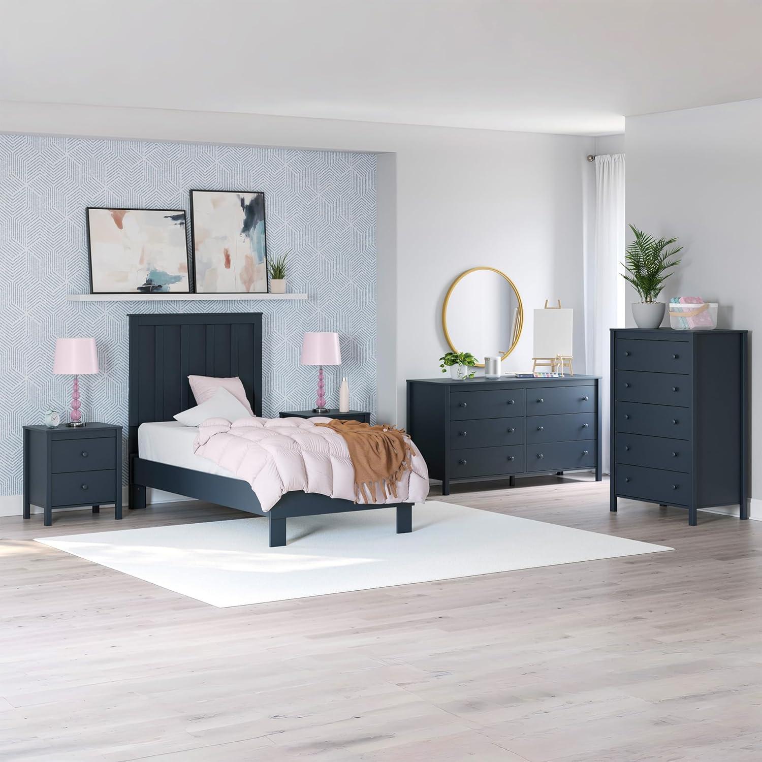 imageSignature Design by Ashley Socalle Casual Twin Platform Bed with Metal Slats No Box Spring Needed BlackBlue